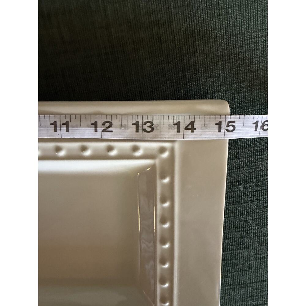 Nora Fleming RETIRED Y5 Pearl Dot 15” Rectangular Bread Tray Platter Stoneware - Picture 6 of 8